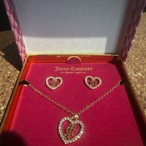 Juicy Couture Heart Necklace and Earring Set